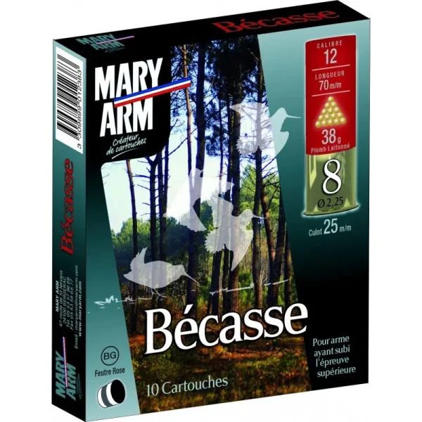 Cartouches Mary Arm Bécasse 38 BG- Cal. 12/70