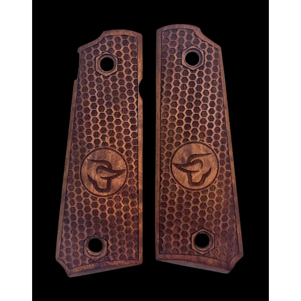 Mbt Grips PLAQUETTES BOIS PT1911 NID D'ABEILLE LOGO TAURUS