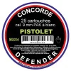 Concorde Defender Boîte de 25 cartouches cal. 9 mm PAK à blanc