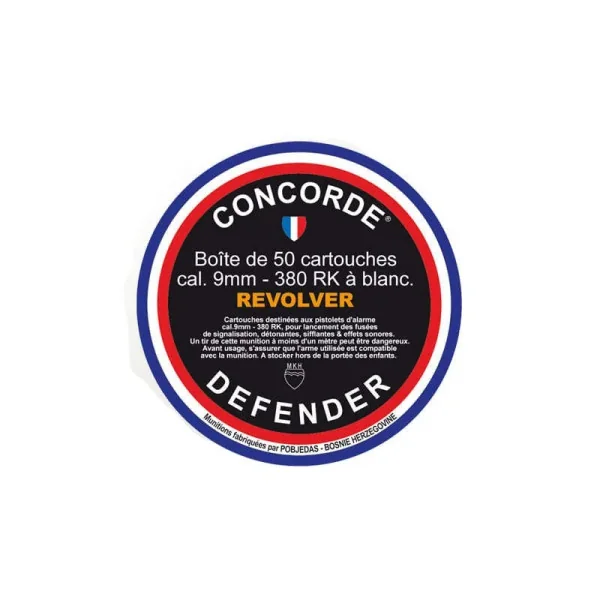 Concorde Defender Boîte de 50 cartouches 9 mm à blanc RK