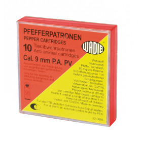 Boîte de 10 cartouches 9 mm PA à poivre  Chez DEVILLE ARMORY. Votre armurerie en ligne.