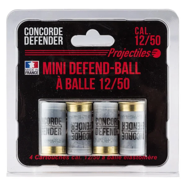 Concorde Defender 4 cartouches Mini Defend-Ball cal. 12/50 à balle Elastomere Bior