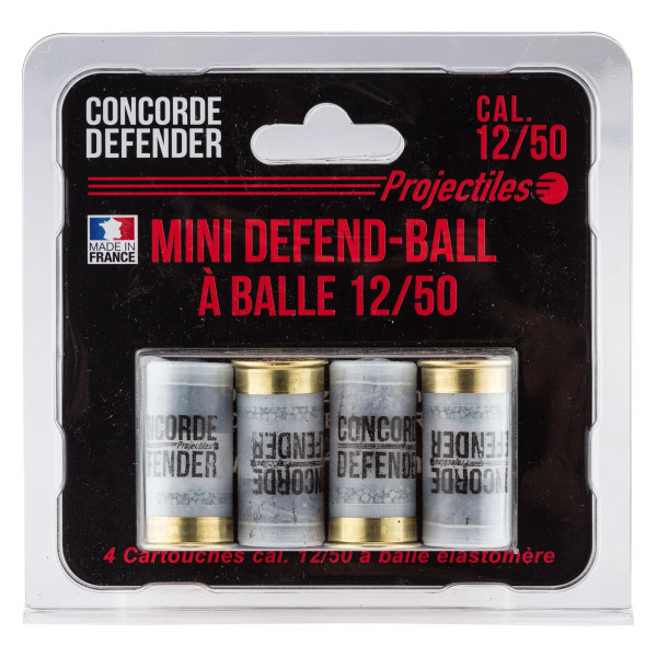 4 cartouches Mini Defend-Ball cal. 12/50 à balle Elastomere Bior  Chez DEVILLE ARMORY. Votre armurerie en ligne.