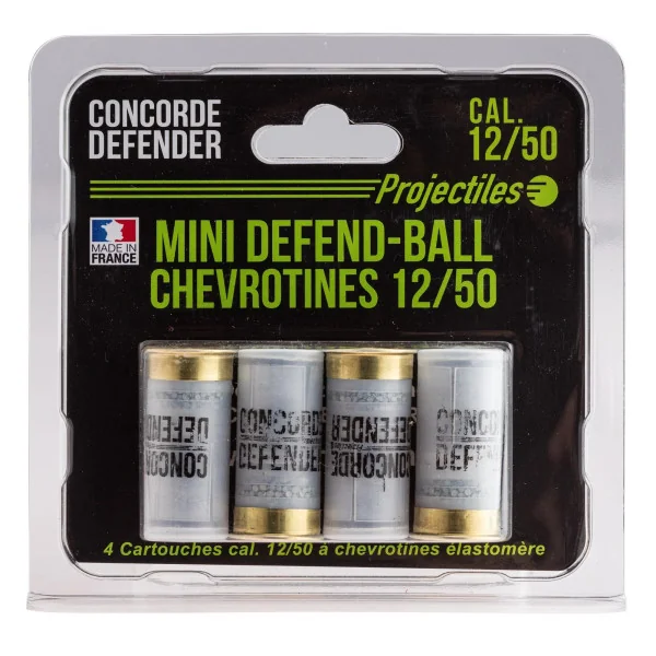 Concorde Defender 4 cartouches Mini Defend-Ball cal. 12/50 chevrotine Elastomere