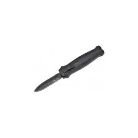 Couteau automatique aluminium anodisé noir lame double tranchant
