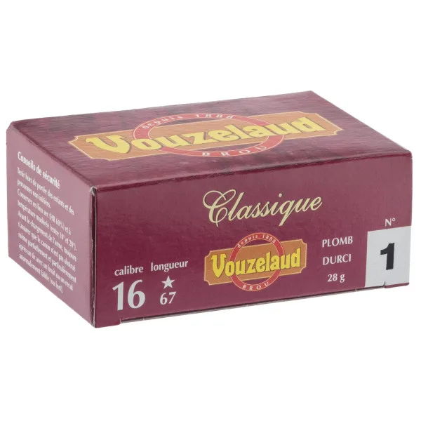 Cartouches Vouzelaud - Classique grand culot - Cal. 16/67