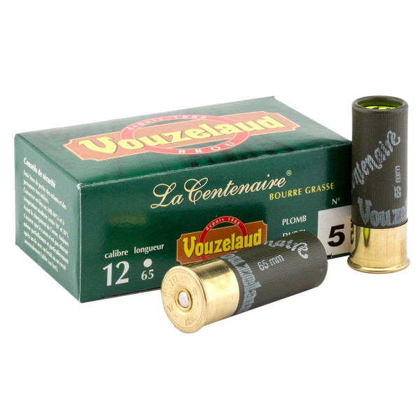 Cartouches Vouzelaud - La Centenaire tube plastique - Cal. 12/65  Chez DEVILLE ARMORY. Votre armurerie en ligne.