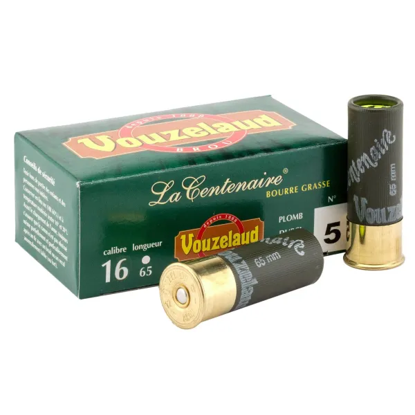 Cartouches Vouzelaud - La Centenaire tube plastique - Cal. 16/65