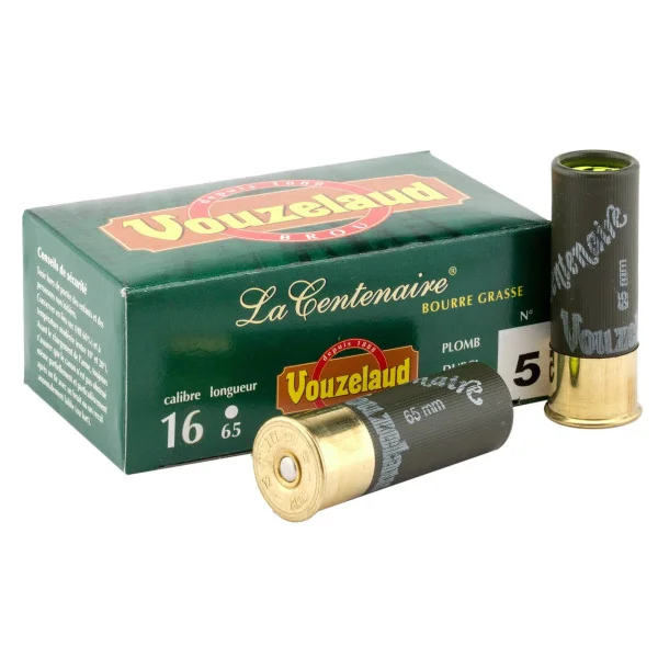 Cartouches Vouzelaud - La Centenaire tube plastique - Cal. 16/65