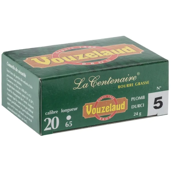 Cartouches Vouzelaud - La Centenaire tube plastique - Cal. 20/65
