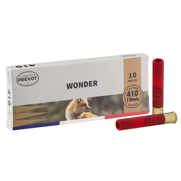 Cartouches Prevot balles wonder - Cal. 410/76  Chez DEVILLE ARMORY. Votre armurerie en ligne.