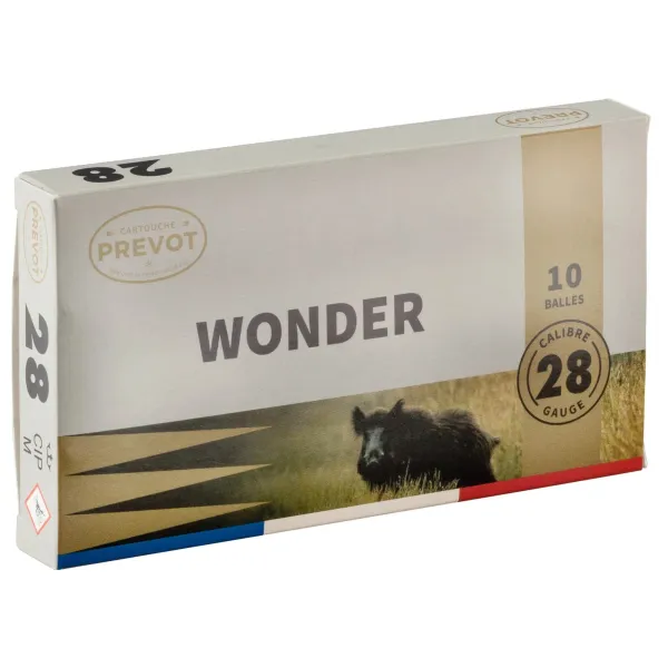 Cartouche Prévot à balle wonder - Cal. 28/70