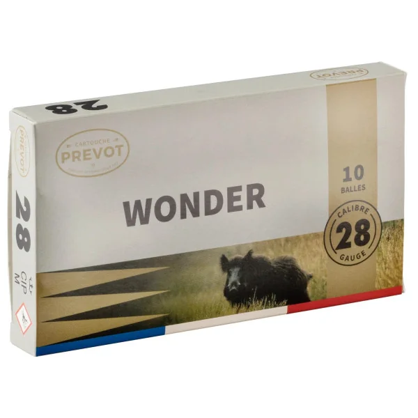 Cartouche Prévot à balle wonder - Cal. 28/70