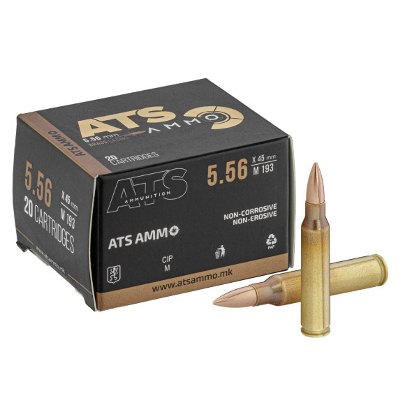 PACK 200 munitions ATS X-Force calibre 5.56x45 mm FMJ 55 gr  Chez DEVILLE ARMORY. Votre armurerie en ligne.