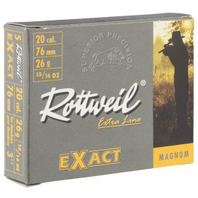Cartouches Rottweil Exact Magnum - Cal. 20/76  Chez DEVILLE ARMORY. Votre armurerie en ligne.