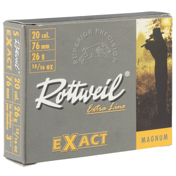 Cartouches Rottweil Exact Magnum - Cal. 20/76  Chez DEVILLE ARMORY. Votre armurerie en ligne.
