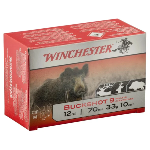 Cartouches Winchester chevrotines buckshot - Cal. 12/70