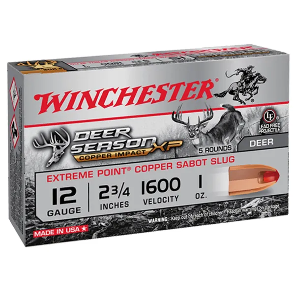 Cartouche Winchester DEER SEASON sans plomb - Cal 12/70