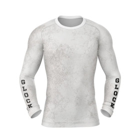 DED GLOCK Competition T-shirt de compression à manches longues Blanc, taille : 8XL, Type de vêtements : Regular (Homme)  Chez DE