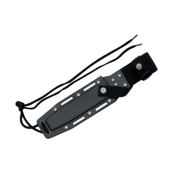 POIGNARD HERBERTZ BOWIE NOIR 18 CM SEMI-DENTEE INOX+ETUI