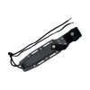 POIGNARD HERBERTZ BOWIE NOIR 18 CM SEMI-DENTEE INOX+ETUI
