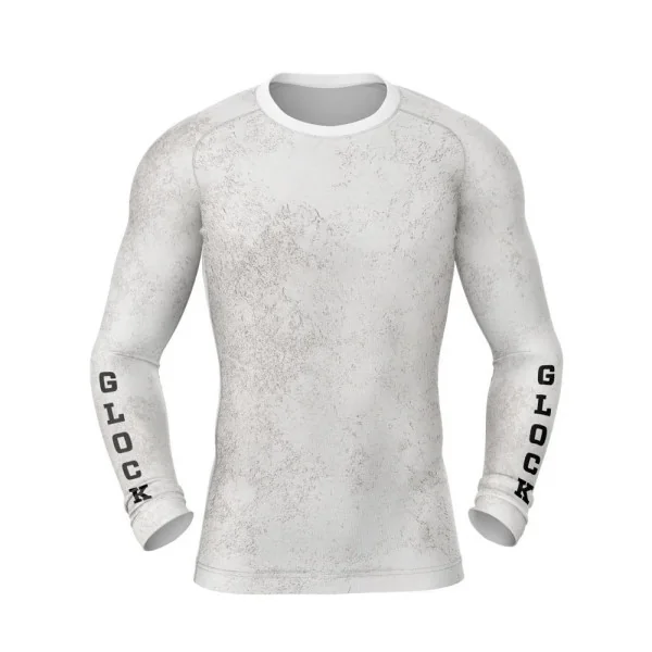 DED GLOCK T-shirt de compression à manches longues de compétition Blanc, taille : M, Type de vêtements : Enfants