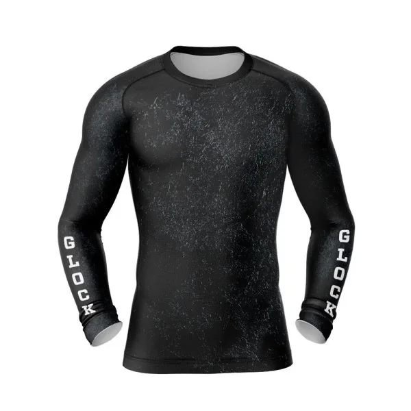 DED GLOCK T-shirt de compression à manches longues de compétition foncé, taille : 9XL, type de vêtements : régulier (hommes) Ch