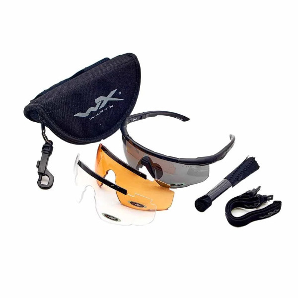 Wiley X 308 SABRE ADV. Lunettes à monture noire mate fumée/claire/rouille  Chez DEVILLE ARMORY. Votre armurerie en ligne.