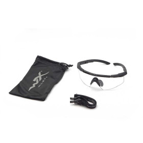 Wiley X 303 SABRE ADV Cadre noir mat transparent avec sac  Chez DEVILLE ARMORY. Votre armurerie en ligne.
