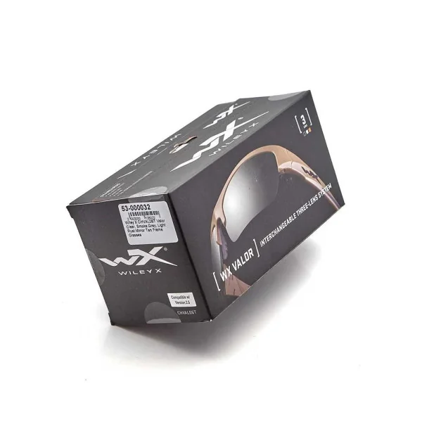 Wiley X CHVAL06T Valor Clear, Smoke Grey, Light Rust Mirror
