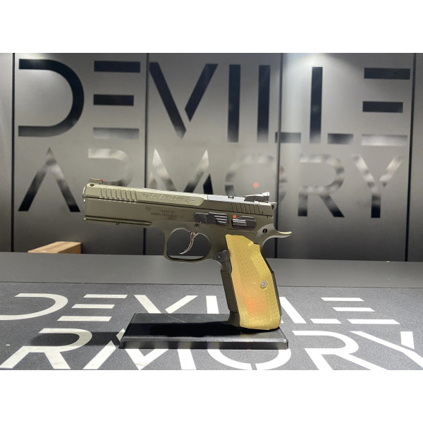 Pistolet Cz Shadow 2 OR Cerakote Grenn 9x19 + Plaquette custom  Chez DEVILLE ARMORY. Votre armurerie en ligne.