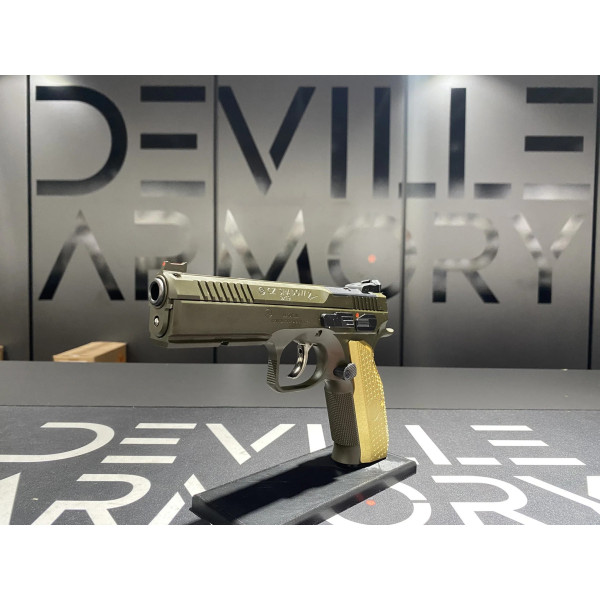 Pistolet Cz Shadow 2 OR Cerakote Grenn 9x19 + Plaquette custom  Chez DEVILLE ARMORY. Votre armurerie en ligne.