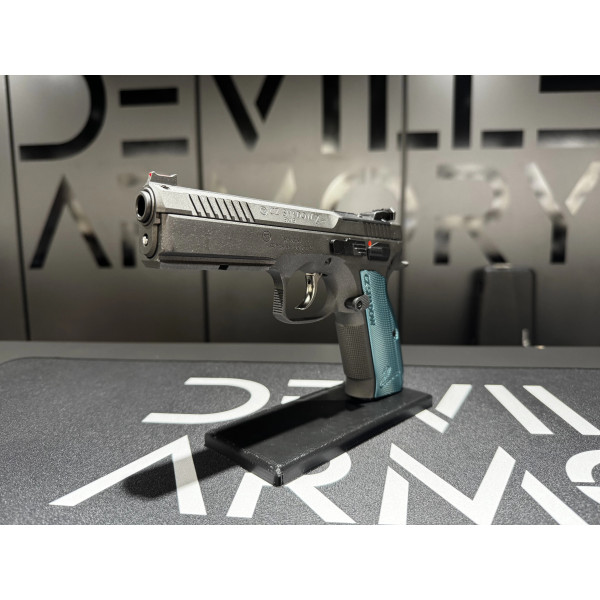 Pistolet CZ SHADOW 2 CUSTOM Cobalt 9X19  Chez DEVILLE ARMORY. Votre armurerie en ligne.