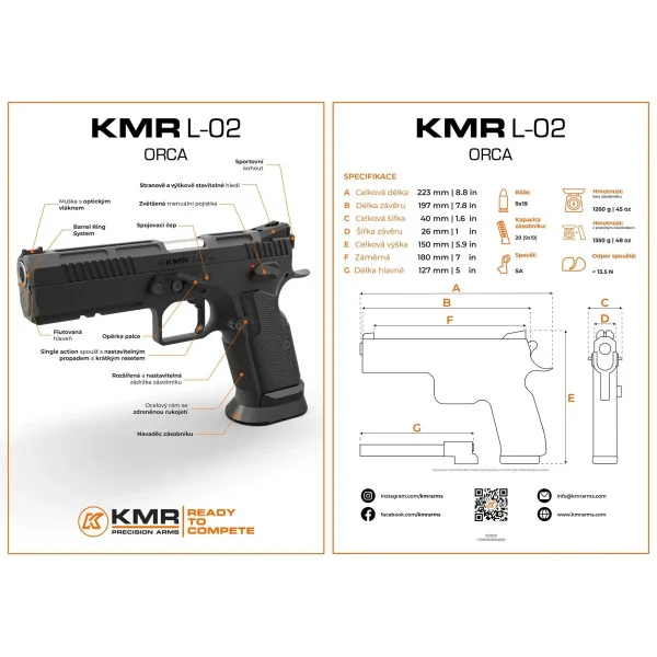 Pistolet KMR L-02 ORCA 5'' 9x19