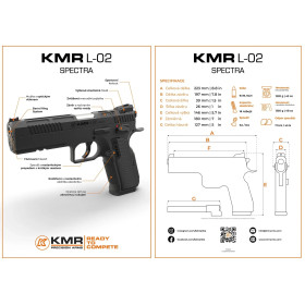 Pistolet KMR L-02 SPECTRA 5'' 9x19  Chez DEVILLE ARMORY. Votre armurerie en ligne.