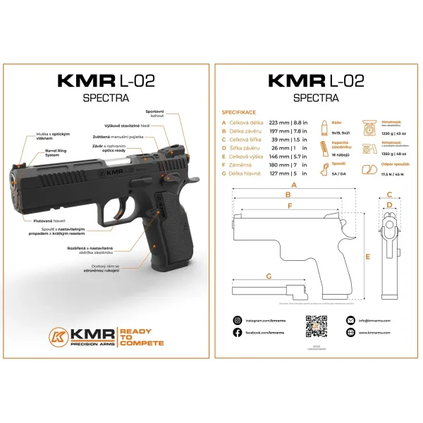 Pistolet KMR L-02 SPECTRA 5'' 9x19
