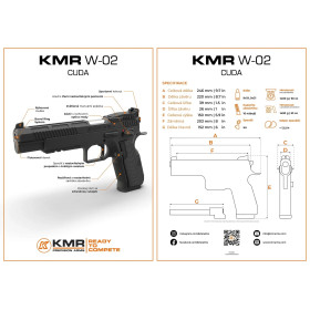 Pistolet KMR W-02 CUDA 6' 9x19  Chez DEVILLE ARMORY. Votre armurerie en ligne.