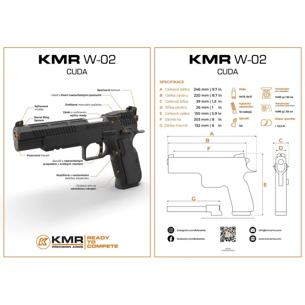 Pistolet KMR W-02 CUDA 6' 9x19