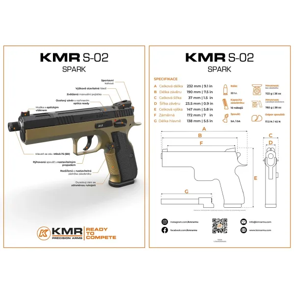 Pistolet KMR S-02 SPARK 22LR