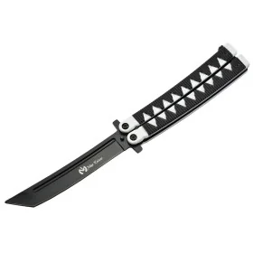 Couteau papillon lame acier 3CR13 manche aluminium blanc et noir