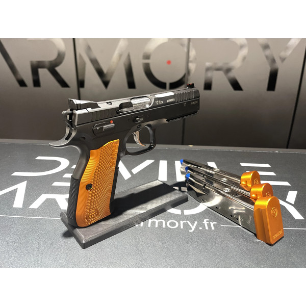 Pistolet CZ Shadow 2 Orange Optic Ready 9X19  Chez DEVILLE ARMORY. Votre armurerie en ligne.