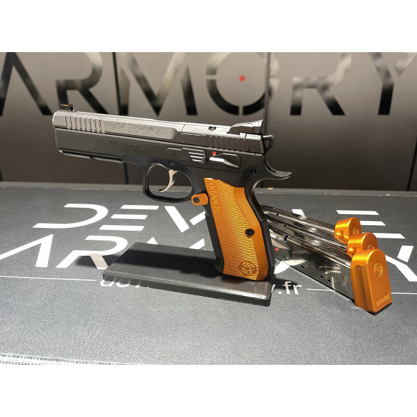 Pistolet CZ Shadow 2 Orange Optic Ready 9X19  Chez DEVILLE ARMORY. Votre armurerie en ligne.