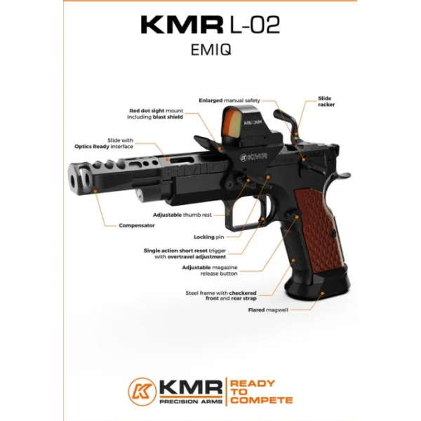 Pistolet KMR L-02 EMIQ 9x19 CUSTOM