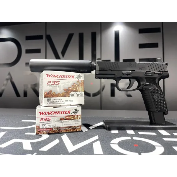 Fn Herstal Pack pistolet FN502 NOIR + 470 Cartouches + Modérateur