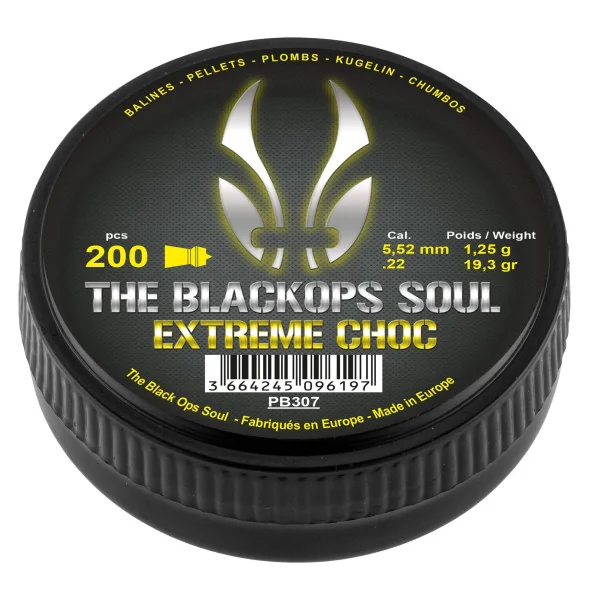 BO Manufacture Arms Plombs The Noir Ops Soul EXTREM CHOC Cal. 5,5 mm