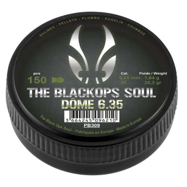Plombs The Black Ops Soul DOME 6.35mm (Cal .25)