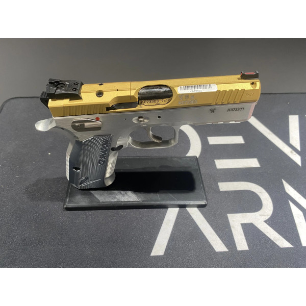 Pistolet CZ 75 Shadow 2 Compact Industrial Alloy gold 9x19  Chez DEVILLE ARMORY. Votre armurerie en ligne.