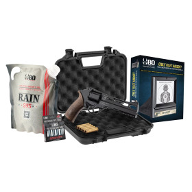 Pack Airsoft revolver CO2 CHIAPPA RHINO 60DS + Co2 + billes + douilles CNC + cible + mallette  Chez DEVILLE ARMORY. Votre armure