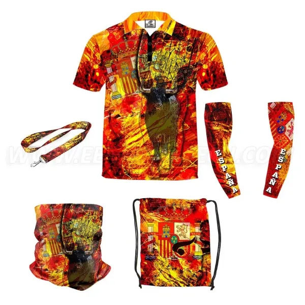 DED Ensemble Sportswear Spain Theme, size: L, Personnalisé Name: No Name
