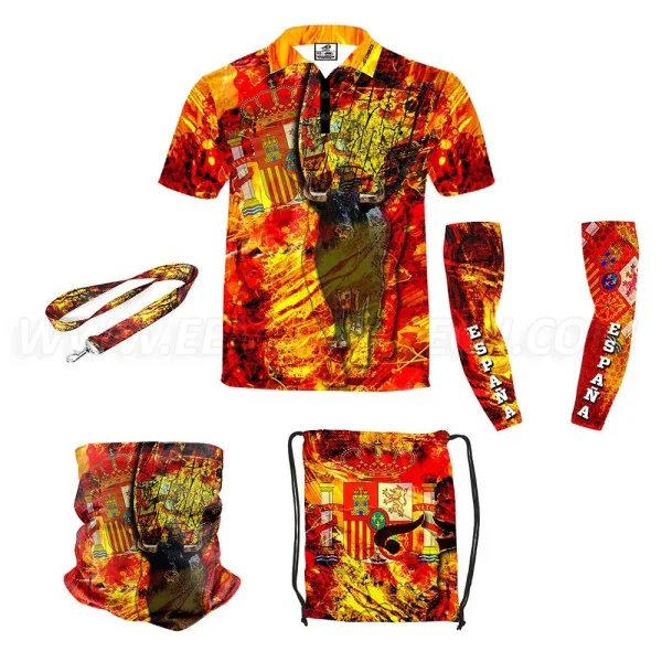 DED Ensemble Sportswear Spain Theme, size: L, Personnalisé Name: No Name